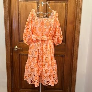 Lilly Pulitzer Orange Eyelet Mini Dress